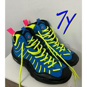 Nike Kids Neon Yellow and Blue Sneakers